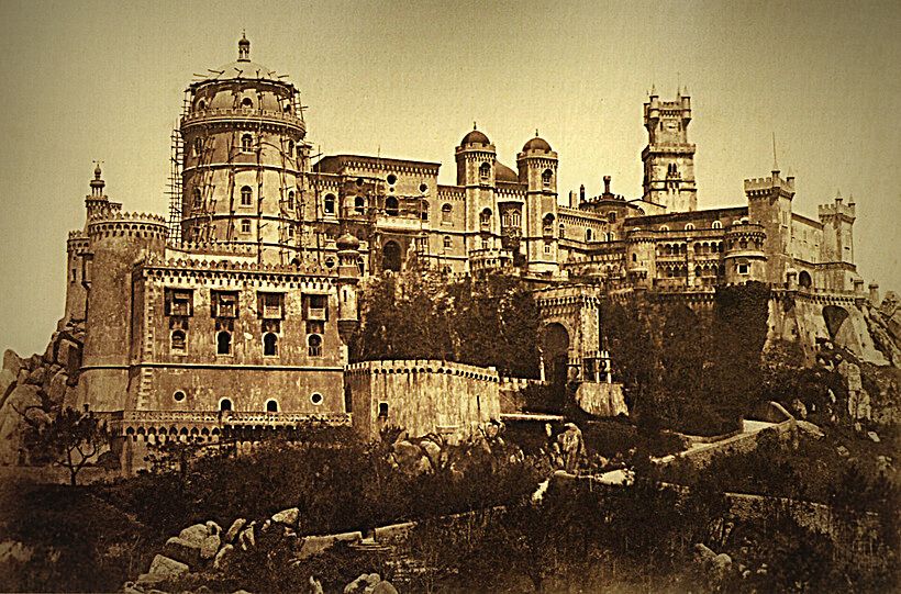 Retro photo of the Pena castle