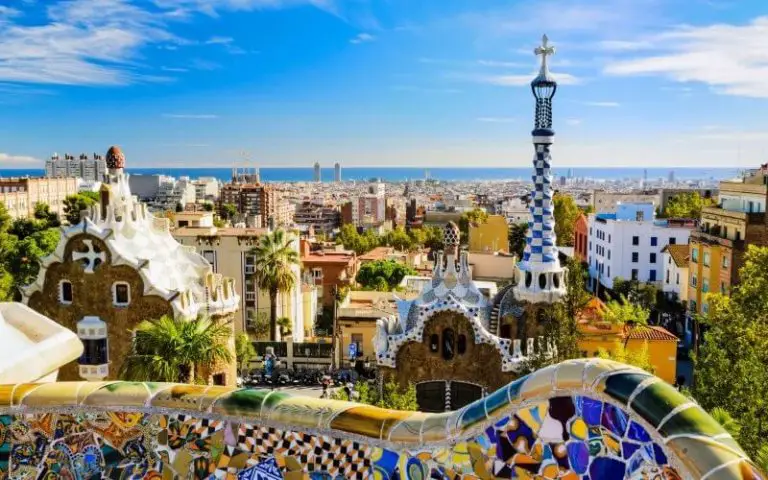 View of the Park Guell Antonio Gaudi