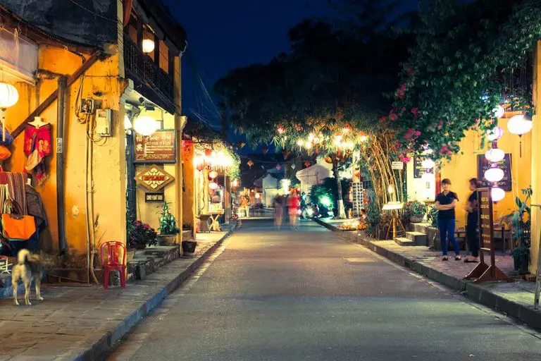 Pedestrian street in the old town of Hue