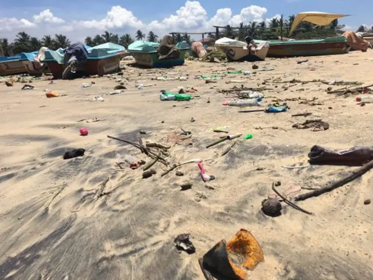 Garbage and untidy coastline