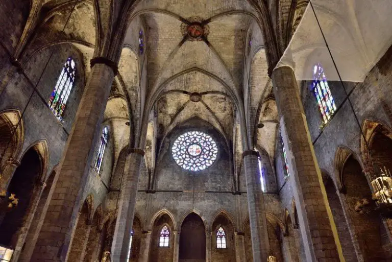 Ceiling and Stained Glass in Santa Maria del Mar