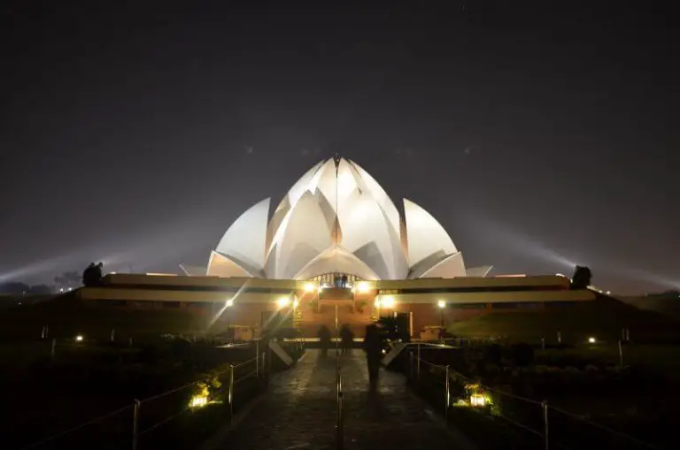 Lotus Temple in the evening