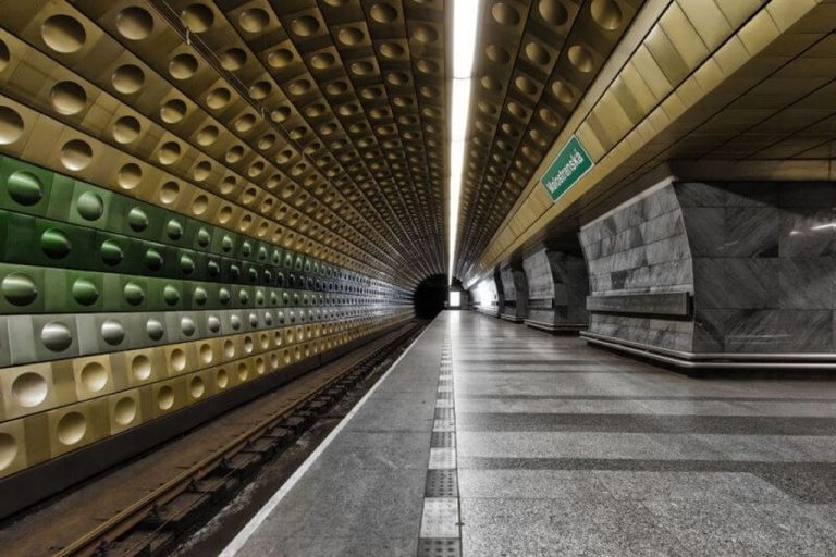 Prague metro train