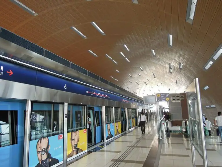 By metro to Burj Khalifa Station