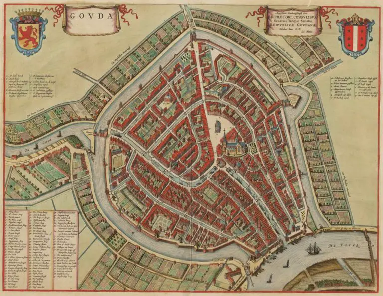Gouda city center in 1650
