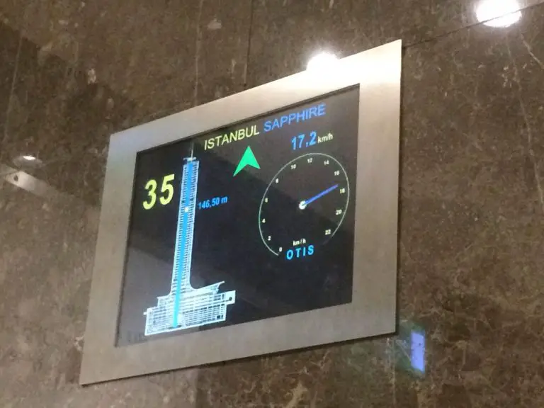 In the high-speed elevator