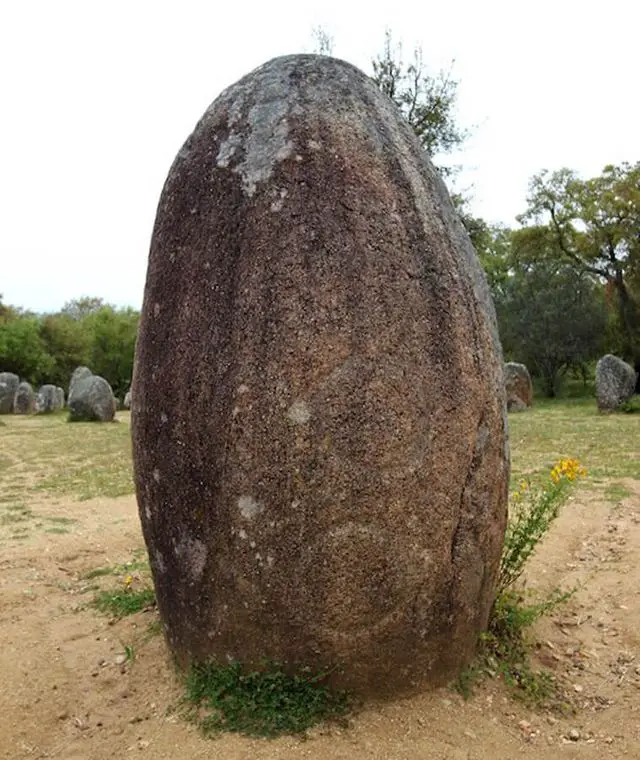 Menhirs cromlech Almendrish with engraved images