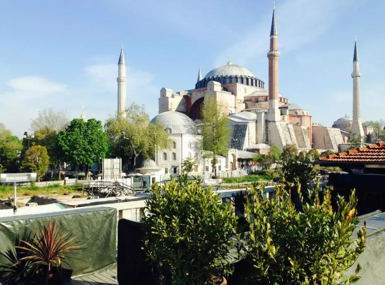Beautiful panorama from the windows to Istanbul
