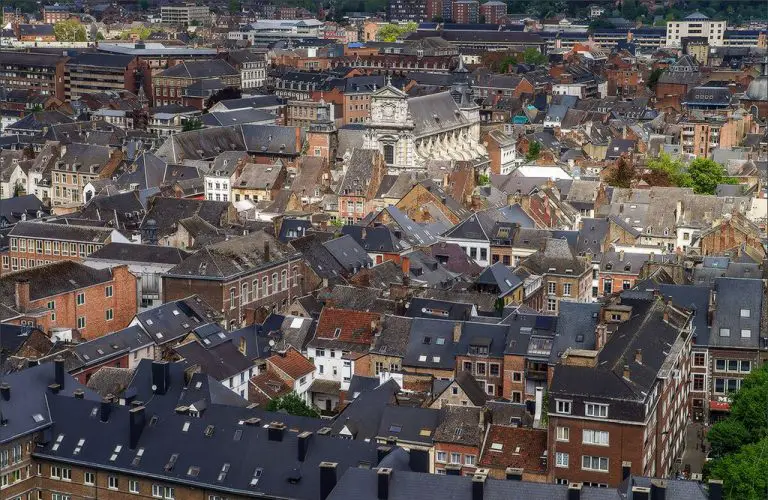 View of the rooftops of Namur and the Church of St. Loop