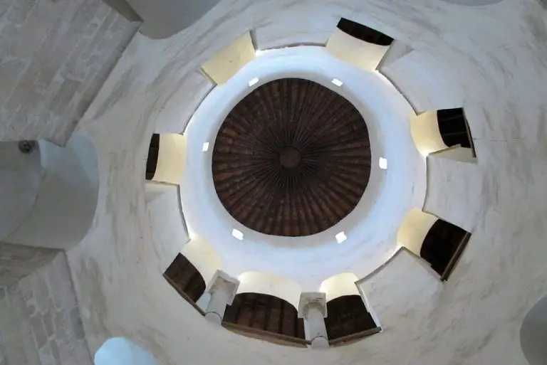 Inside view of the dome of the temple