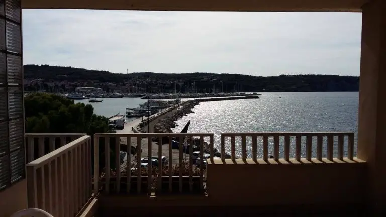 The view from the window of Hotel Marina, on the quay of Izola