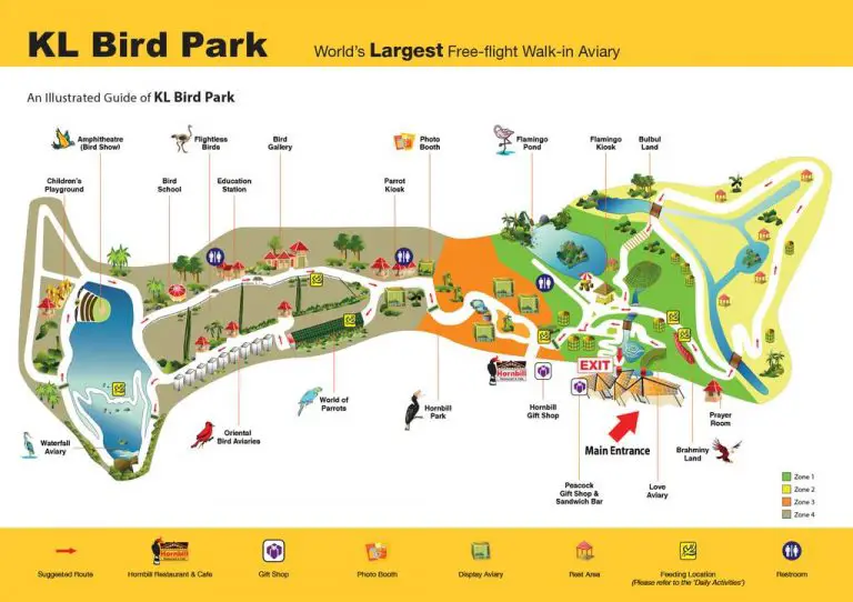 Map of Bird Park in Kuala Lumpur