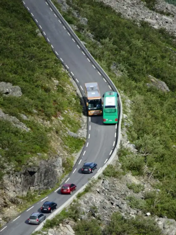 The width of the road on the Troll route