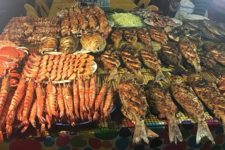 Grilled fish at the Kota Kinabalu market