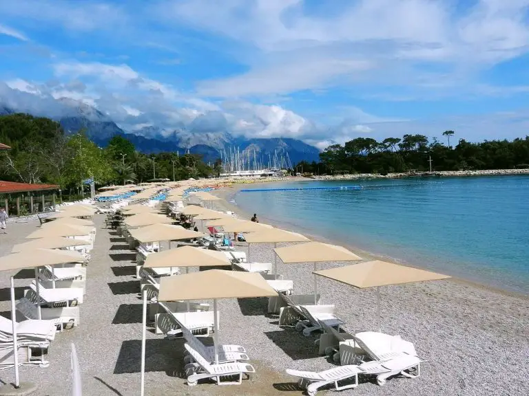Pebble central beach in Kemer