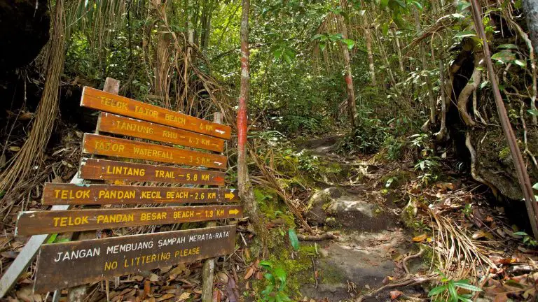 Signposts at Bako National Park