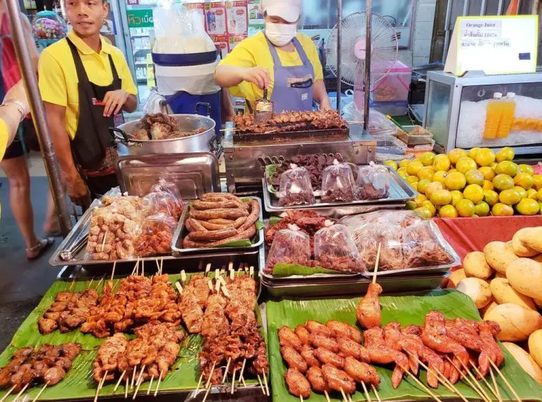 Food zone in the market