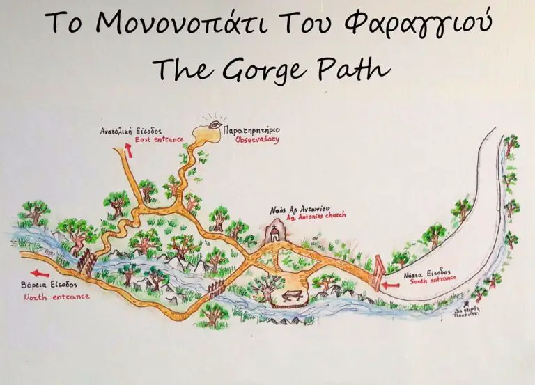 Scheme of the gorge and the location of the Church of St. Anthony