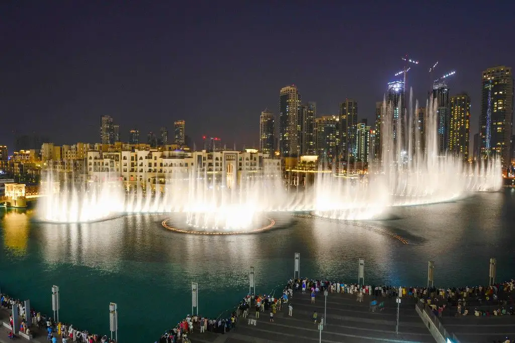 Singing fountains sprouting water in Dubai
