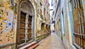 narrow streets in Stone Town Zanzibar