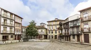 Centuries old buildings standing in the historical center of Guimarães