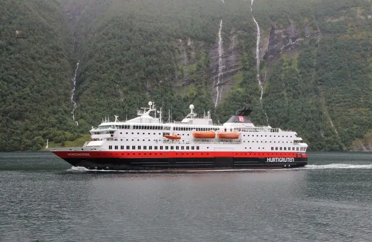 Fjord from Alesund Port by Hurtigruten Ferry
