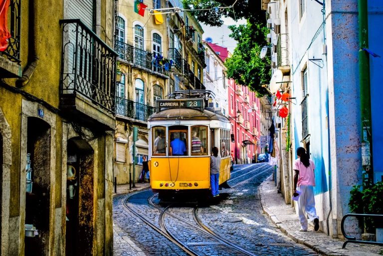 Tram number 28 - yellow Lisbon guide