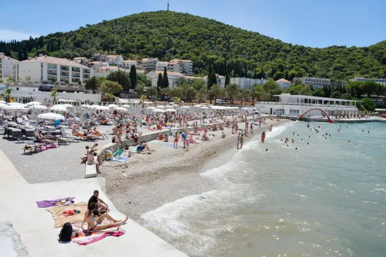View of Lapad beach in Dubrovnik