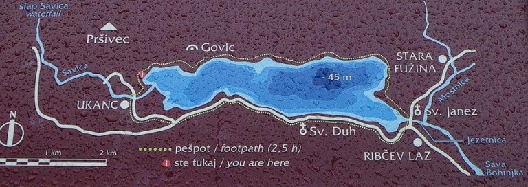 Bohinj Lake Map