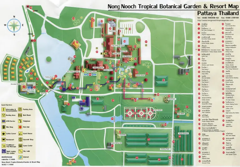 Nong Nooch Tropical Garden Map