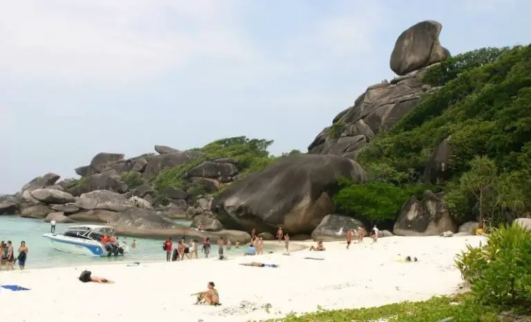 Crowded beach on the Similan Islands