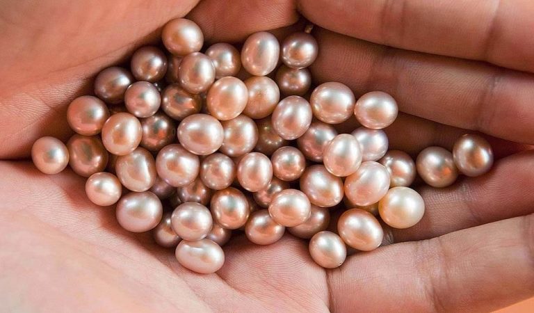 Pearls in hands