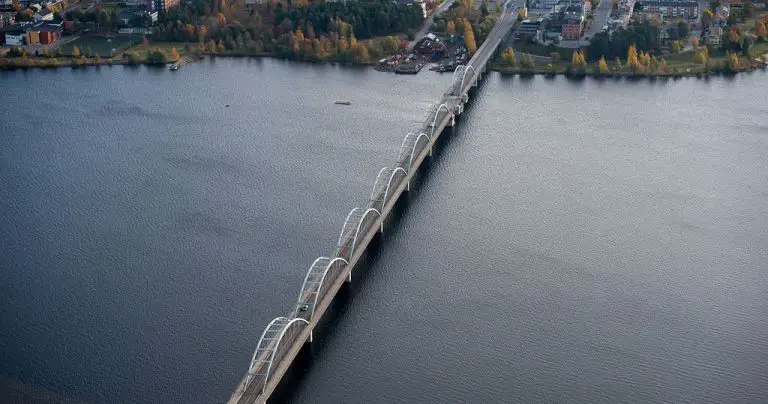 The city of Lulea is located at the mouth of the Lule Elv River