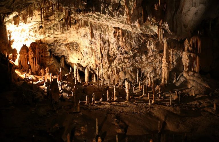 Stalagmites in the cave