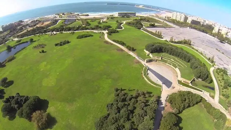 Quadrocopter view of Parque da Cidade do Porto